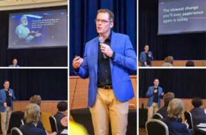 Brett delivering a keynote to open McConacon in Toowoomba for McConachie Stedman