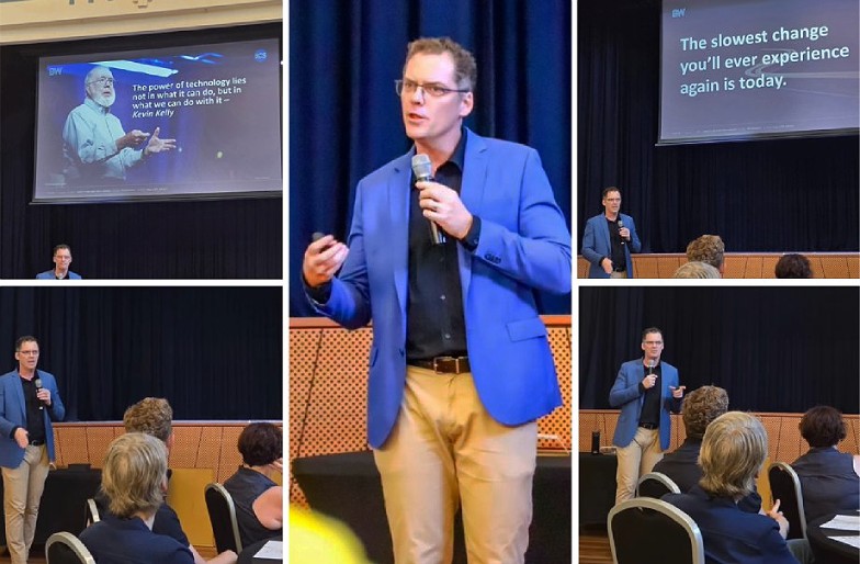 Brett delivering a keynote to open McConacon in Toowoomba for McConachie Stedman