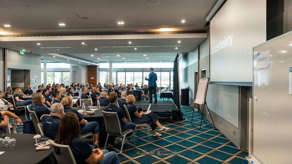 Brett delivering the opening Keynote for Crossmark / DKSH Smollan group at their December 2025 national leaders conference at the Pullman Magenta Shores Resort