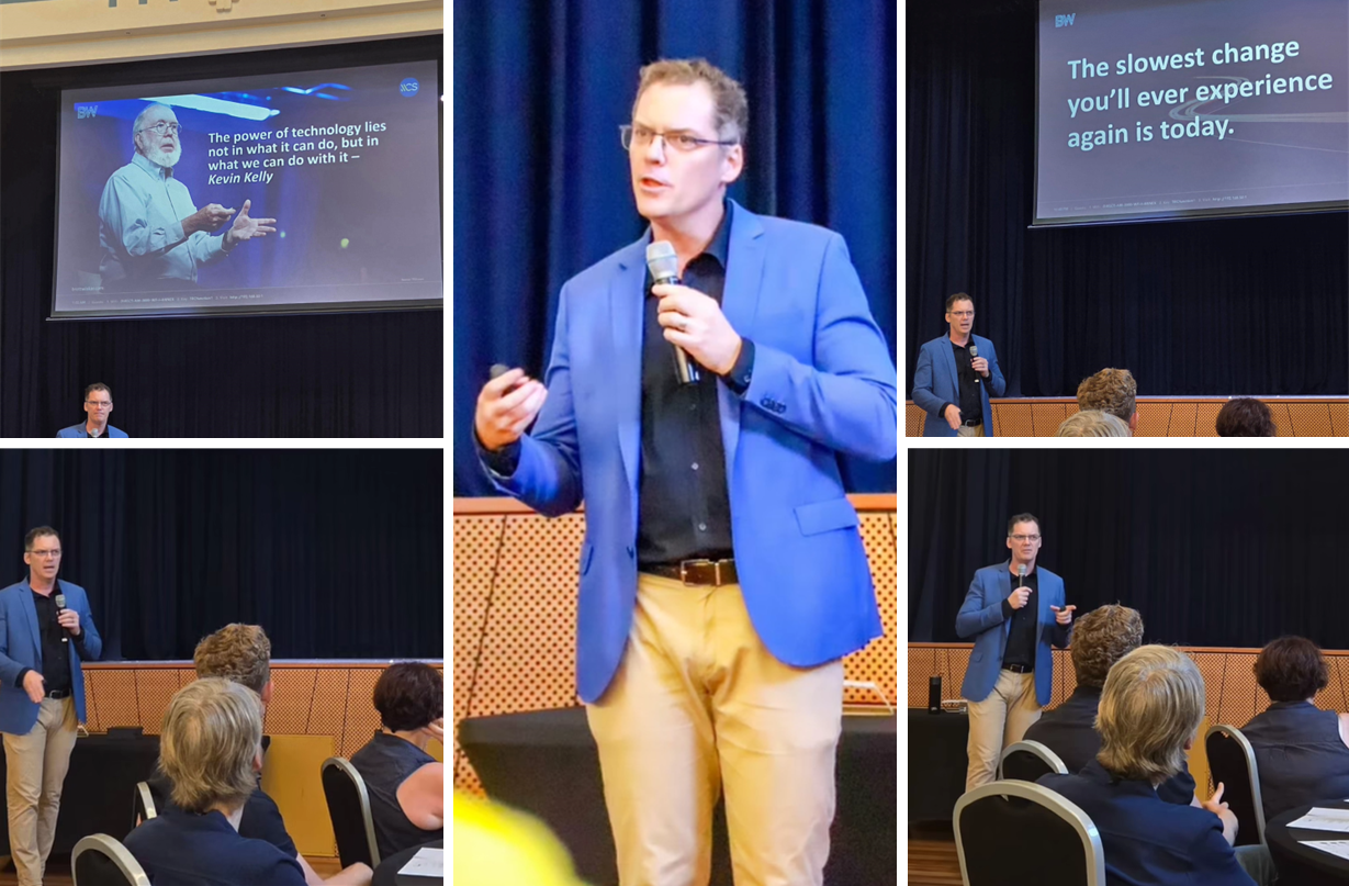 Brett delivering a keynote to open McConacon in Toowoomba for McConachie Stedman