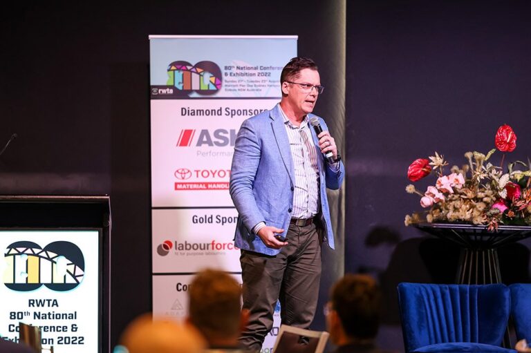 Brett Wiskar Speaker delivering a keynote at RWTA Conference in Sydney 2022