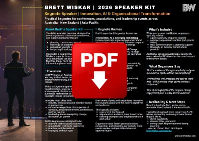 Screen shot of Brett's Speaker Kit PDF document with a link for downloading the file.